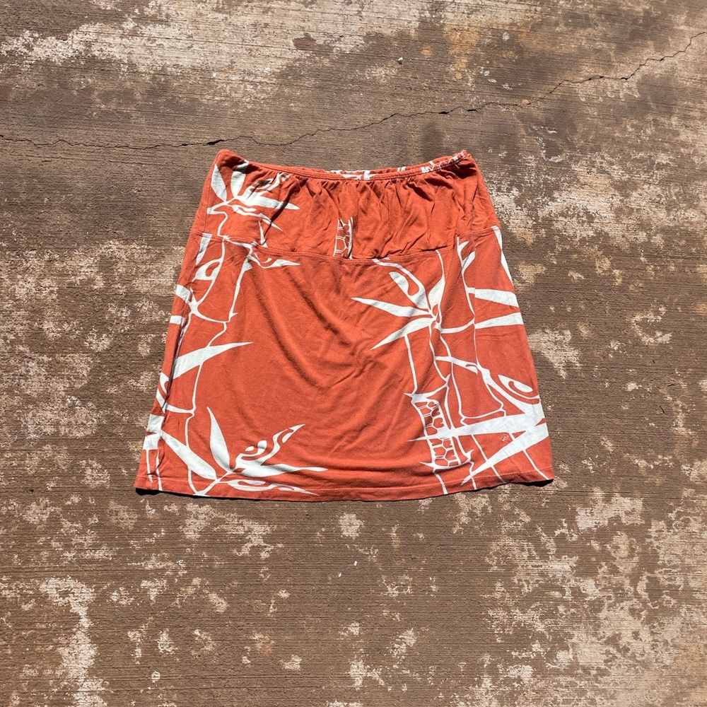 Women's Orange Skirt with White Pattern